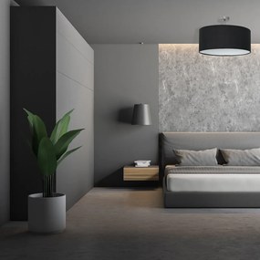 Stropné svietidlo Casino, 1x čierne textilné tienidlo, ch