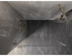 Mexen Lunar-B, výklopný sprchový kút ľavý 90 x 80 cm, 8mm číre sklo, zlatý profil, 832-090-080-50-00-L