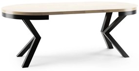 Okrúhly rozkladací jedálensky stôl PASI 120cm Kominácia stola: tmavý betón - čierne nohy