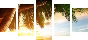 5-dielny obraz východ slnka na karibskej pláži