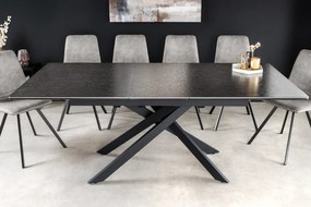 Jedálenský stôl 160 - 200 cm v antracitovom mramorovom vzhľade
