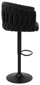 Barová stolička COFTON zamatová, čierna