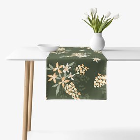 Goldea behúň na stôl 100% bavlnené plátno - marhuľové kvety 20x120 cm