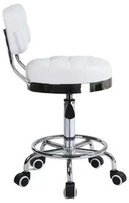 LuxuryForm DESIGN Stolička LEON na striebornej základni s kolieskami -    biela