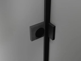 Mexen Lunar L, pravý výklopný sprchový kút 75 x 90 cm, číre sklo, čierny profil, 834L-075-090-70-00-P