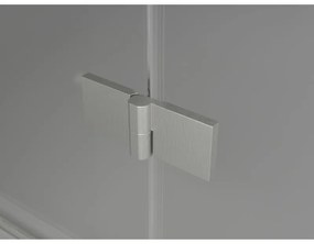 Mexen Lunar, L Duo výklopný sprchový kút 85 x 85 cm, 8mm číre sklo, oceľový profil, 834L-085L-085P-97-00