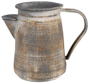 Šedý antik plechový dekoračný džbánok - 20*12*16 cm