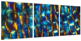 Obraz - Bunková stena (s hodinami) (90x30 cm)