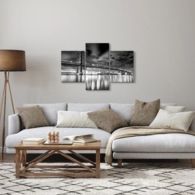 Obraz - Most Benjamina Franklina, Filadelfia, čiernobiely (90x60 cm)