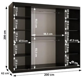 Šatníková skriňa 200 cm Boomer 3 (kašmír). Akcia -20%. Vlastná spoľahlivá doprava až k Vám domov. 1126277