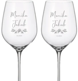 Dekorant Svadobné poháre na biele vino VETVIČKA 480 ml 2KS