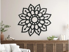 drevko Drevená mandala na stenu Kvet Rozmer obrazu: 44,5 x 44,5 cm, Farba dekorácie: Čierna