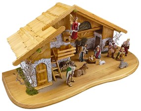 AMADEA Drevený betlehem BEZ FIGURÍK 80 cm