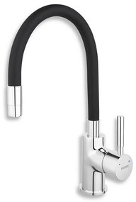 FERRO - Drezová batéria s flexibilným ramienkom lesklý chróm/matná čierna