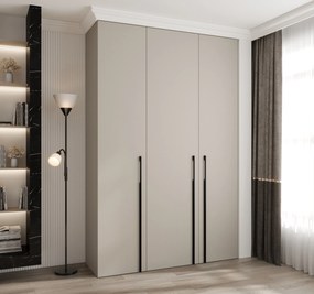Šatníková skriňa 160 cm Carmela 40-3 (kašmír + čierna). Akcia -20%. Vlastná spoľahlivá doprava až k Vám domov. 1126615