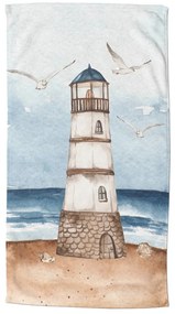 Modrá/hnedá zamatová plážová osuška 100x180 cm Berlin – Good Morning