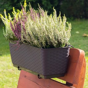 Plastový balkónový kvetináč DRL400PW 38,6 cm - hnedá