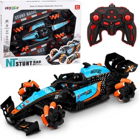 LEAN Toys Diaľkovo ovládané pretekárske auto RC, otočenie o 360°, pohon 4WD, svetlá, dym, mierka 1:10