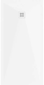 Mexen Stone+, obdĺžniková vanička z minerálneho kompozitu 160 x 90 cm, biela, biela krytka, 44109016-W