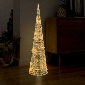 Akrylové dekoratívne pyramídové LED svetlo teplé biele 120 cm 329805