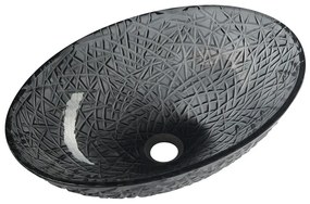 Čierne sklenené umývadlo 50x36 cm Purus – Sapho
