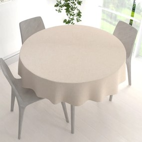 Biante Dekoračný okrúhly obrus PM-128 Prírodná režná Ø 110 cm