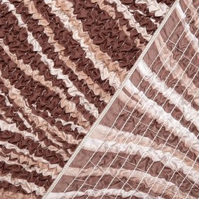 Bielastické poťahy UNIVERSO NOVÉ žíhané hnedé trojkreslo s drevenými rúčkami (š. 150 - 200 cm)