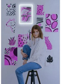 Biela nástenná svietiaca dekorácia Candy Shock Rectangle, 30 x 40 cm