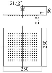 Mosadzná hlavová sprcha v lesklo striebornej farbe – Sapho