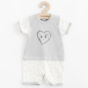 Dojčenský letný bavlnený overal New Baby Srdiečka