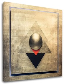 Zlatý dotyk na plátne Symmetry in Gold 70x70 cm