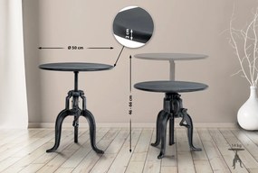 Kovový barový stôl Marcos v industriálnom štýle - v46-66 x Ø50 cm - Strieborná antik