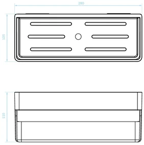 Kuchinox APO, nástenná polička 280x105x110 mm, biela matná, LAV-AKA_602T