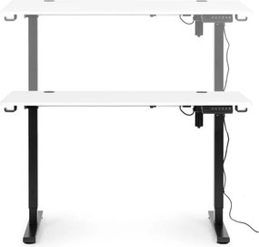 Elektrický nastaviteľný stôl 120 x 60 cm, nastaviteľná výška 72-117 cm, biely
