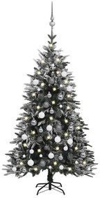 Umelý vianočný stromček s LED, sadou gúľ a snehom 120cm PVC+PE 3077927