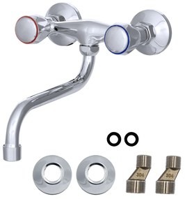 Gamma Clasic S, nástenná drezová batéria 150mm, chrómová, GMA-BCCS-S-CH