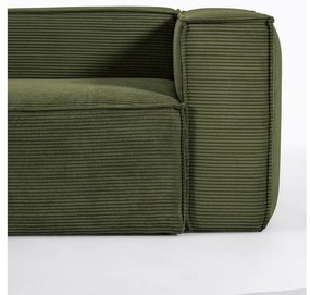 Tmavozelená menčestrová pohovka Kave Home Blok