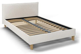 Krémová čalúnená dvojlôžková posteľ s roštom 140x200 cm Tina - Ropez