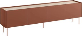 TV stolík Desin 220 cm - ceramic red / dub nagano