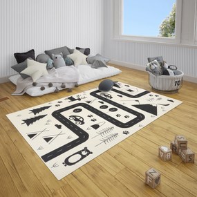 Hanse Home Collection koberce Detský koberec Adventures 104564 Cream / black - 120x170 cm