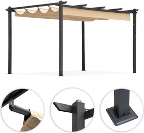 Zahradní pergola s posuvným střešním systémem Zenia 3x4 m béžová