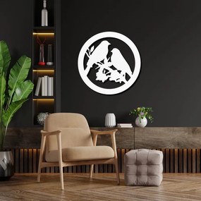 Drevený obraz na stenu vtáky na konári | SENTOP PR0517