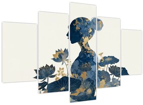 Obraz - Mramorový profil ženy (150x105 cm)