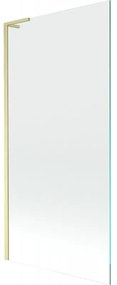 Mexen Next L, 1-krídlová vaňová zástena 90 x 150 cm, 6mm číre sklo, zlatý matný profil, 895-090-000-03-00-55
