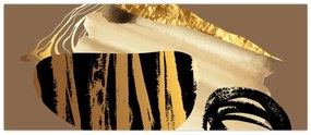 Obraz - Abstrakcia golden brown N⁰2 (120x50 cm)