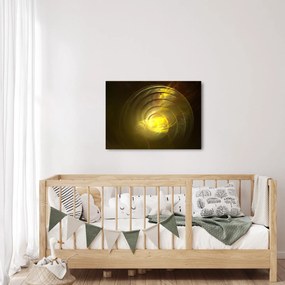 Obraz žltej abstraktnej špirály (70x50 cm)