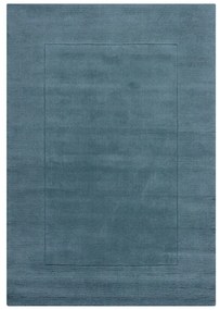 Modrý ručne tkaný vlnený koberec 160x230 cm Textured Wool Border – Flair Rugs