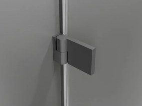 Mexen Lunar-B, Otočné pravé sprchové dvere 130 cm, 8mm číre sklo, grafitový profil, 832S-130-050-95-00-P