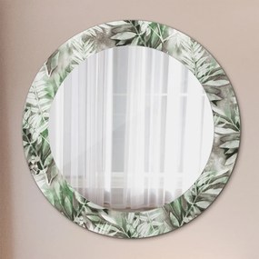 Okrúhle ozdobné zrkadlo Listy akvarelu fi 60 cm
