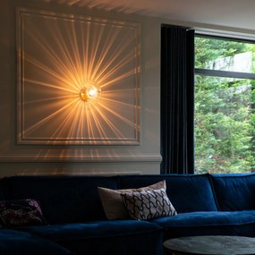 Art Deco nástenná lampa zlatá so sklom - Ayesha